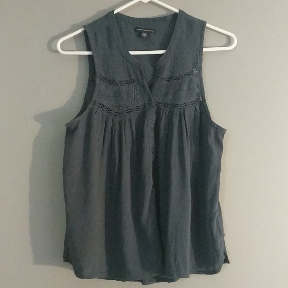 Blue flowy festival tank